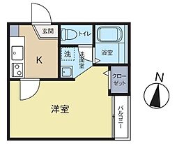 アークシティ大和田 1Kの間取図画像