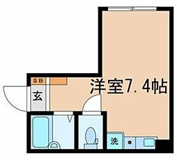 グランメゾン代田橋 2階ワンルームの間取り