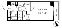 クレール目黒 1Kの間取図画像