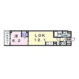 CREVANCE亀戸 3階1LDKの間取り