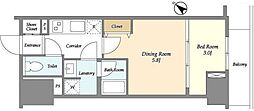 COMFORIA要町 1DKの間取図画像