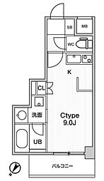 JMFResidence町田 ワンルームの間取図画像