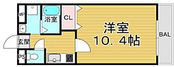 キャッスルプラザ甲子園アネックス 1Kの間取図画像