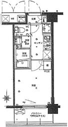 ハーモニーレジデンス武蔵小杉 1Kの間取図画像