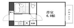 共立リライアンス豊田B棟 1Kの間取図画像