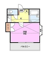レオパレス新潟第1 1Kの間取図画像
