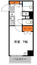 シンシア早稲田南 1Kの間取図画像