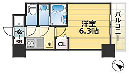 ファステート神戸コンチェール 1Kの間取図画像