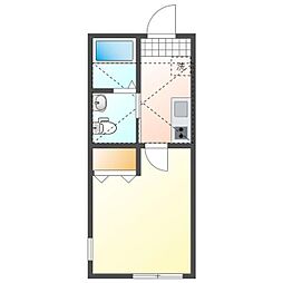 新築 月見台アパート 1Kの間取図画像