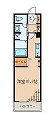 カルハ西麻布3 ワンルームの間取図画像
