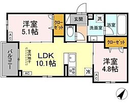 セレスティア綾瀬 2LDKの間取図画像