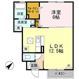 ル・ペール 1LDKの間取図画像