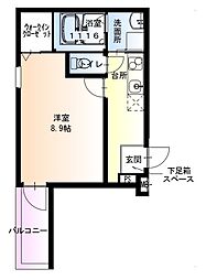 フジパレス百舌鳥駅南1番館 1Kの間取図画像