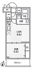Alivis志村三丁目 1LDKの間取図画像