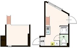 A-CUBE 1階ワンルームの間取り