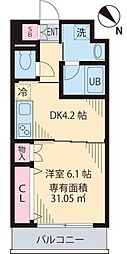 メゾンドソレイユ5 1Kの間取図画像