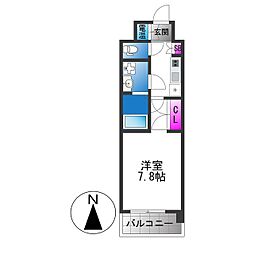 CASSIA高井田ノースコート 1Kの間取図画像