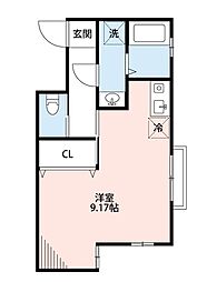 プレリュード ワンルームの間取図画像