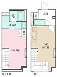 Fika大井町 1階ワンルームの間取り