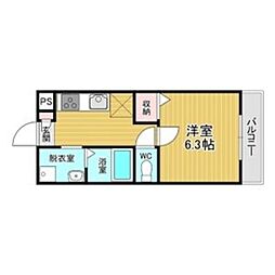 千葉・住吉 1Kの間取図画像