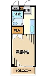 アネックス河辺 1Kの間取図画像