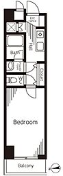 シルフィード東品川 1Kの間取図画像