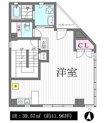 麻布YSビル ワンルームの間取図画像