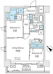 Urban Breeze 巣鴨 2LDKの間取図画像