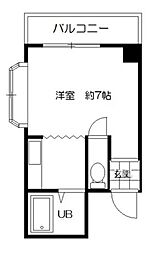 エム・エムハイツ東棟 1Kの間取図画像