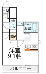 都営新宿線 一之江駅 徒歩28分の賃貸アパート 2階ワンルームの間取り
