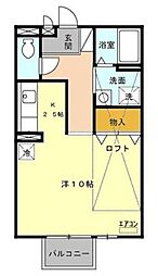 レジデンス東光3 1Kの間取図画像