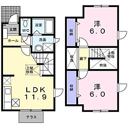 アサヒコーポ.E 2LDKの間取図画像