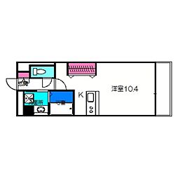 ヴィラルーチェ 1Kの間取図画像