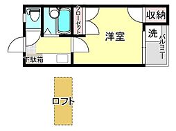 セラビ館 ワンルームの間取図画像