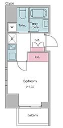 レジディア文京本郷2 1Kの間取図画像
