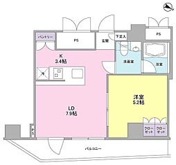 STAYRESIDENCE西新宿 1LDKの間取図画像