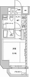ジェノヴィア東大前グリーンヴェール 1Kの間取図画像