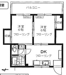 ベルメゾン蒲田 2DKの間取図画像
