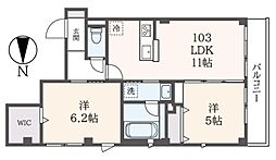 ダイワフラット 2LDKの間取図画像