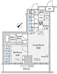 セリオ落合東中野 1LDKの間取図画像