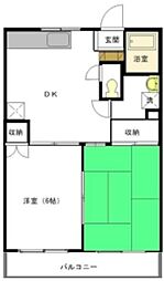 K・S中央マンション 2DKの間取図画像