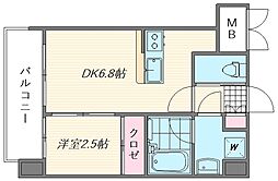 ラエスパシオ箱崎 1DKの間取図画像