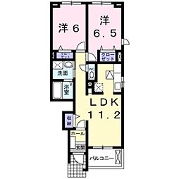 ケーマ・ハーモニー1番館 2LDKの間取図画像