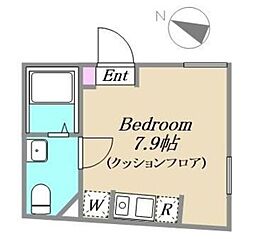 CASA OTSUKA 3階ワンルームの間取り