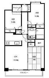 アソシエール中野壱番館 3LDKの間取図画像