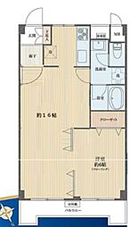 日興初台スカイマンション 1LDKの間取図画像