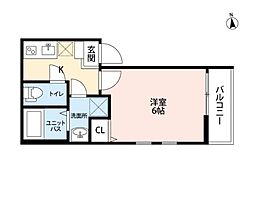 (仮称)南生田7丁目新築アパート 1Kの間取図画像