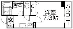 INOVE寝屋川大利町 1Kの間取図画像