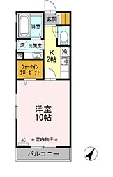 マウントサイド 1Kの間取図画像