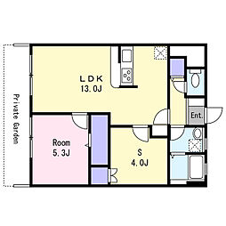 安藤マンション 1SLDKの間取図画像